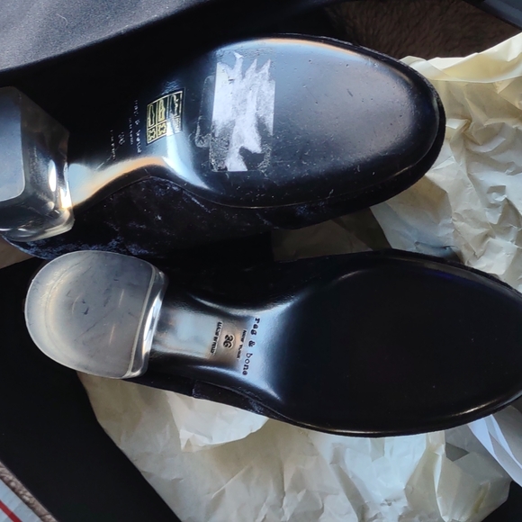 HOST PICK RAG & Bone Drea Black Velvet Boots with clear acrylic heels‼️SALE 😘‼️ - Picture 10 of 14